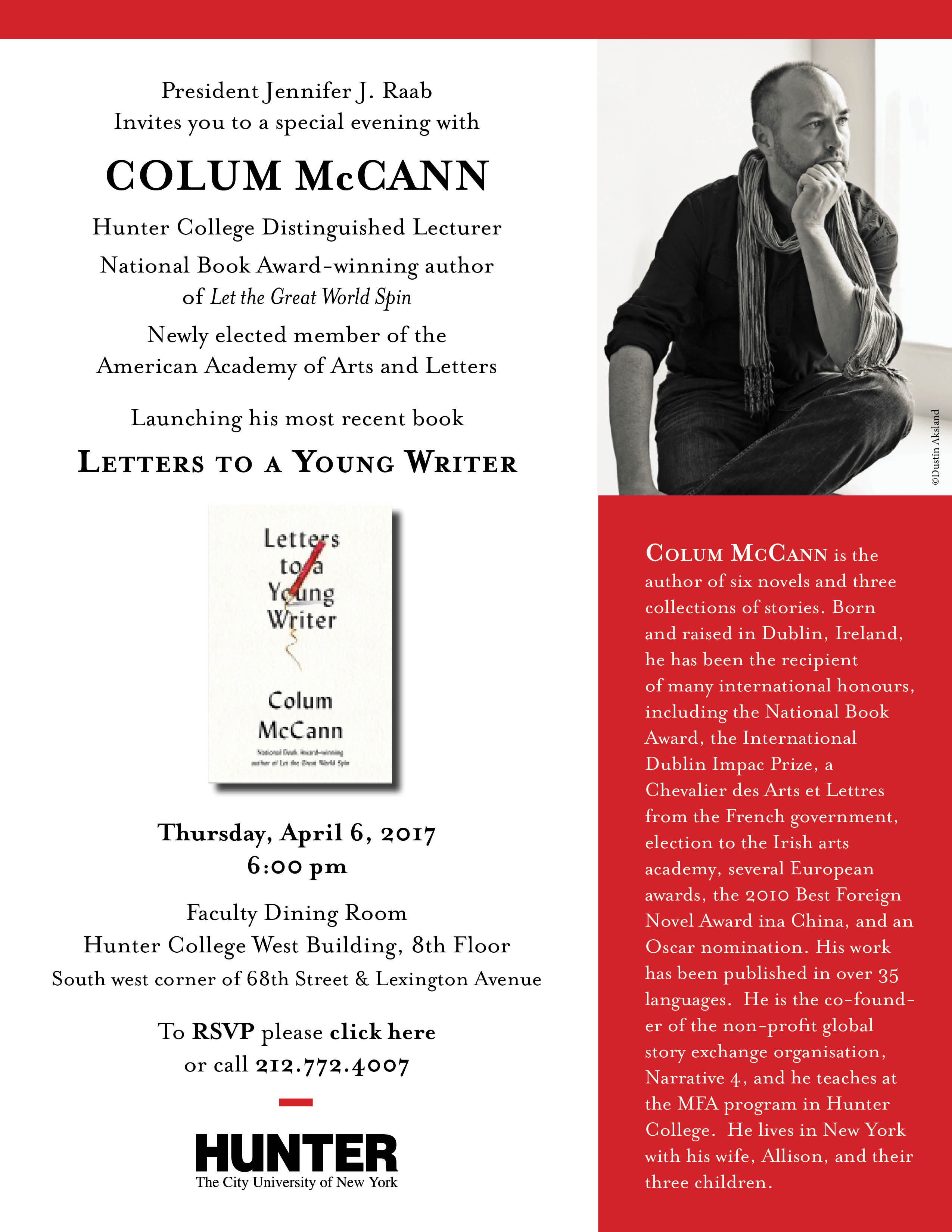 Colum McCann Book Launch (browser version) Hunter College
