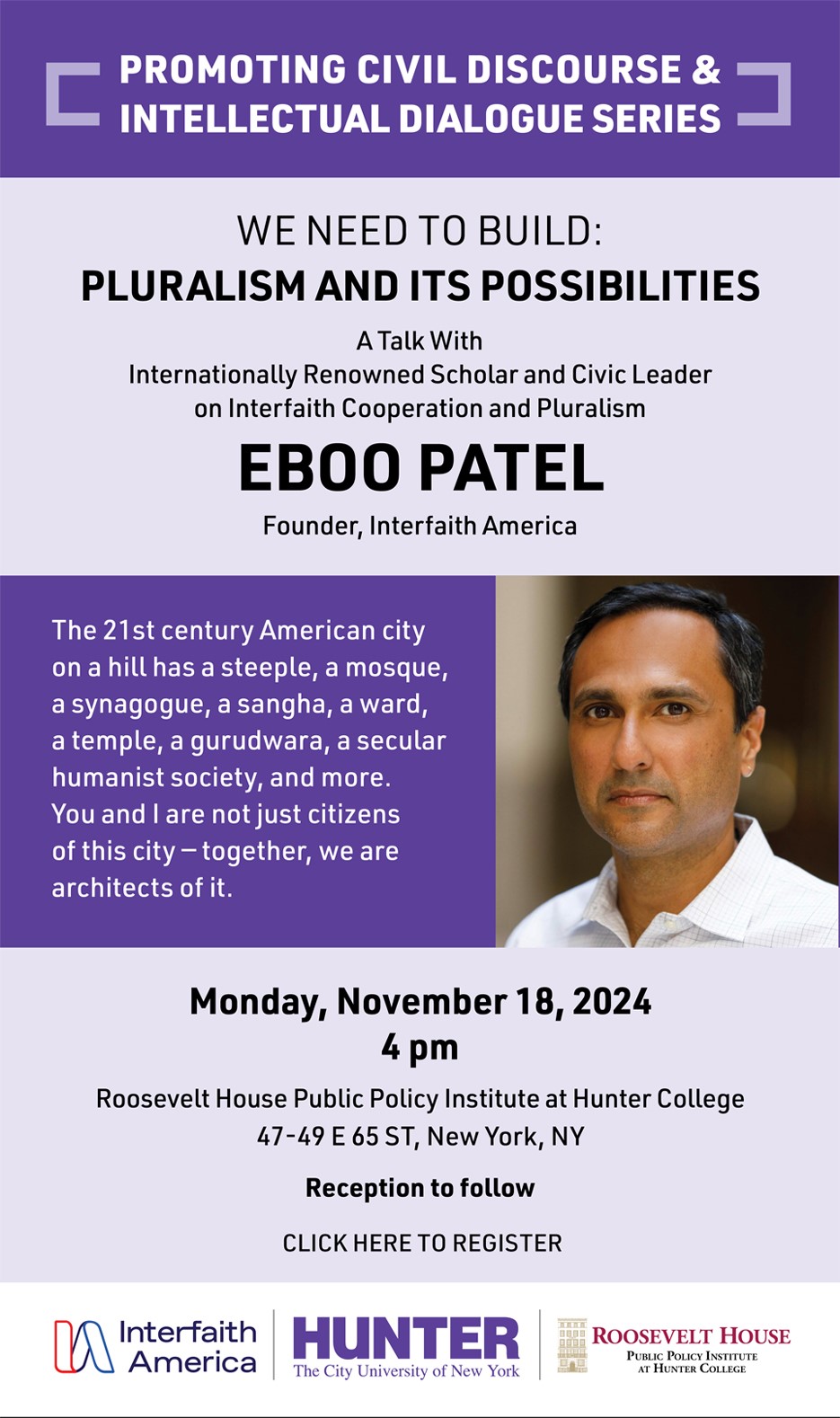  Pluralism and its Possibilities featuring Eboo Patel (11-18-2024)